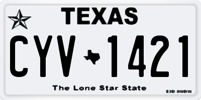 TX license plate CYV1421
