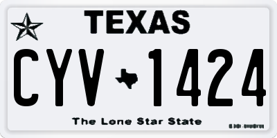 TX license plate CYV1424