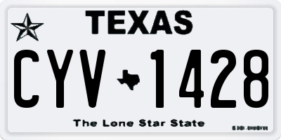 TX license plate CYV1428
