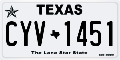 TX license plate CYV1451