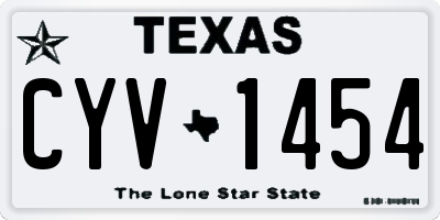 TX license plate CYV1454