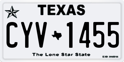 TX license plate CYV1455
