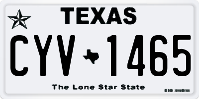 TX license plate CYV1465