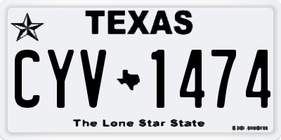 TX license plate CYV1474