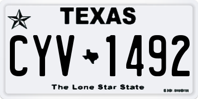 TX license plate CYV1492