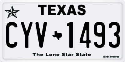 TX license plate CYV1493
