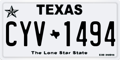 TX license plate CYV1494