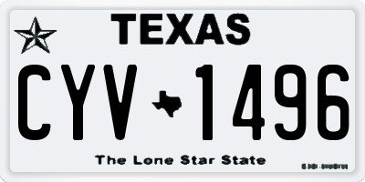 TX license plate CYV1496