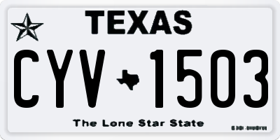 TX license plate CYV1503