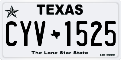 TX license plate CYV1525