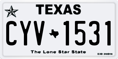 TX license plate CYV1531