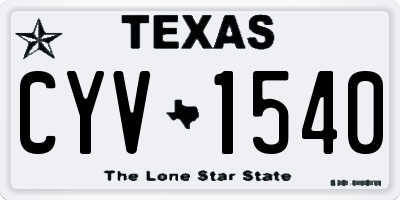 TX license plate CYV1540