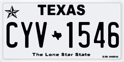 TX license plate CYV1546