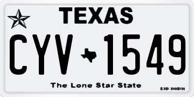 TX license plate CYV1549