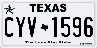 TX license plate CYV1596