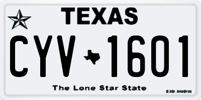 TX license plate CYV1601