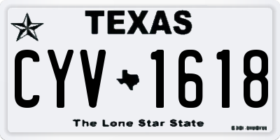 TX license plate CYV1618