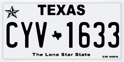 TX license plate CYV1633