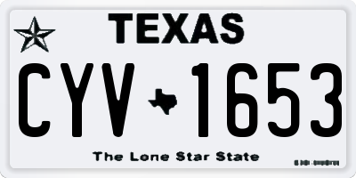 TX license plate CYV1653