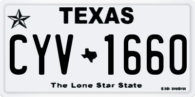 TX license plate CYV1660