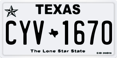 TX license plate CYV1670