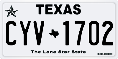 TX license plate CYV1702