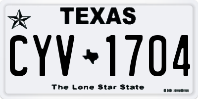 TX license plate CYV1704