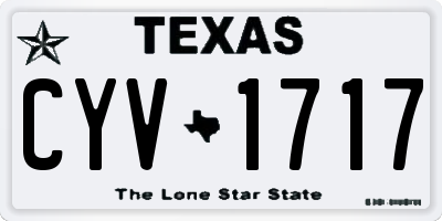 TX license plate CYV1717