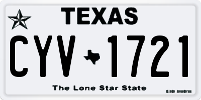 TX license plate CYV1721