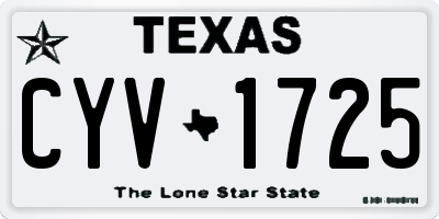 TX license plate CYV1725