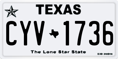 TX license plate CYV1736