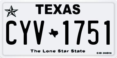 TX license plate CYV1751