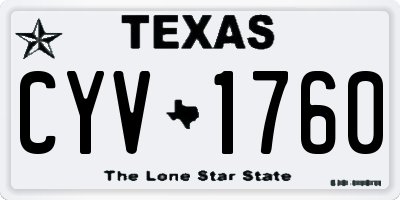 TX license plate CYV1760
