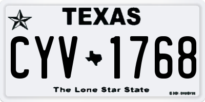 TX license plate CYV1768