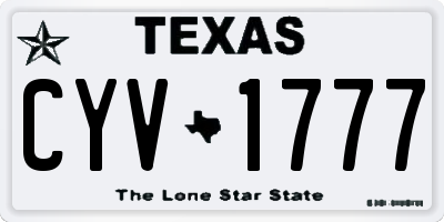 TX license plate CYV1777