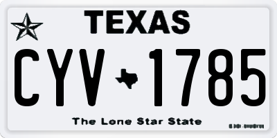 TX license plate CYV1785