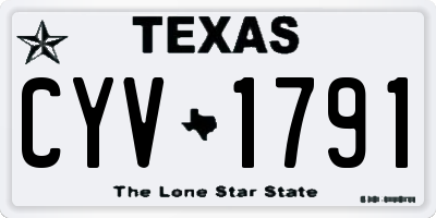 TX license plate CYV1791