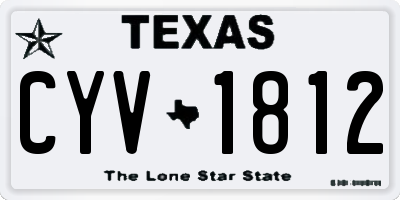 TX license plate CYV1812