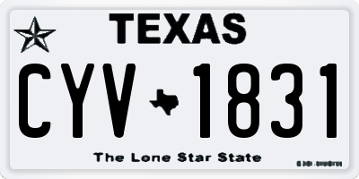 TX license plate CYV1831
