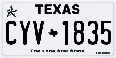 TX license plate CYV1835