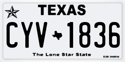TX license plate CYV1836
