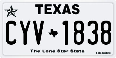 TX license plate CYV1838