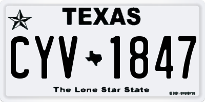 TX license plate CYV1847