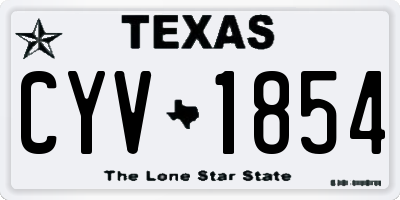 TX license plate CYV1854
