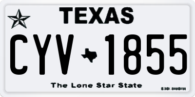 TX license plate CYV1855