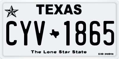 TX license plate CYV1865