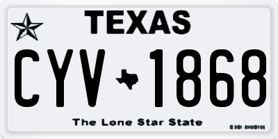 TX license plate CYV1868