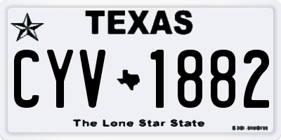 TX license plate CYV1882