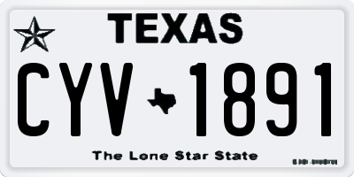 TX license plate CYV1891