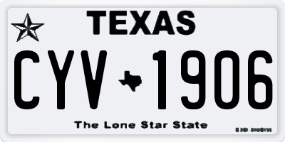 TX license plate CYV1906